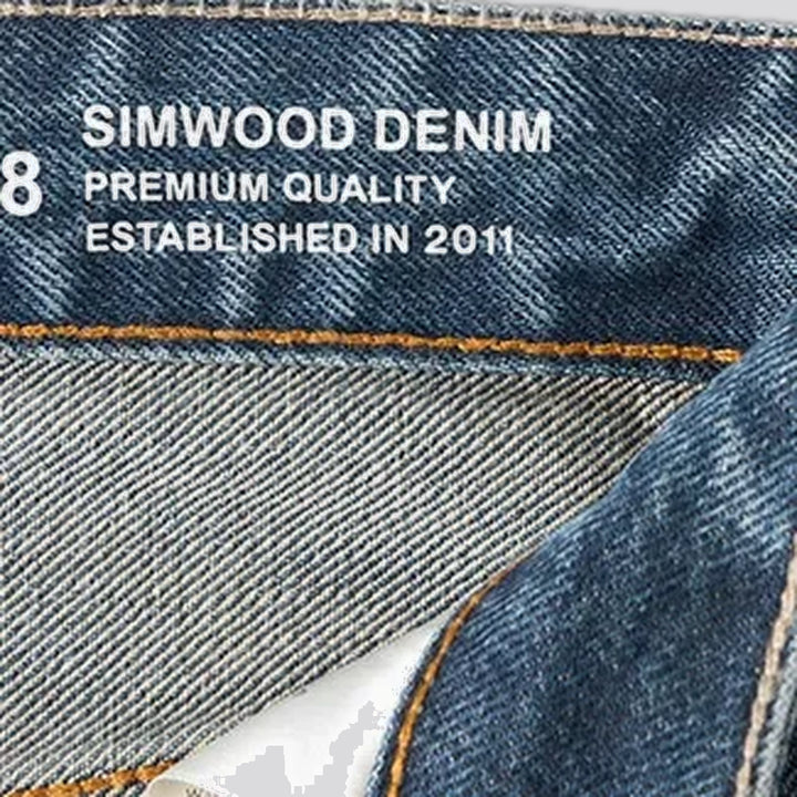 Dark faded street style men's jeans