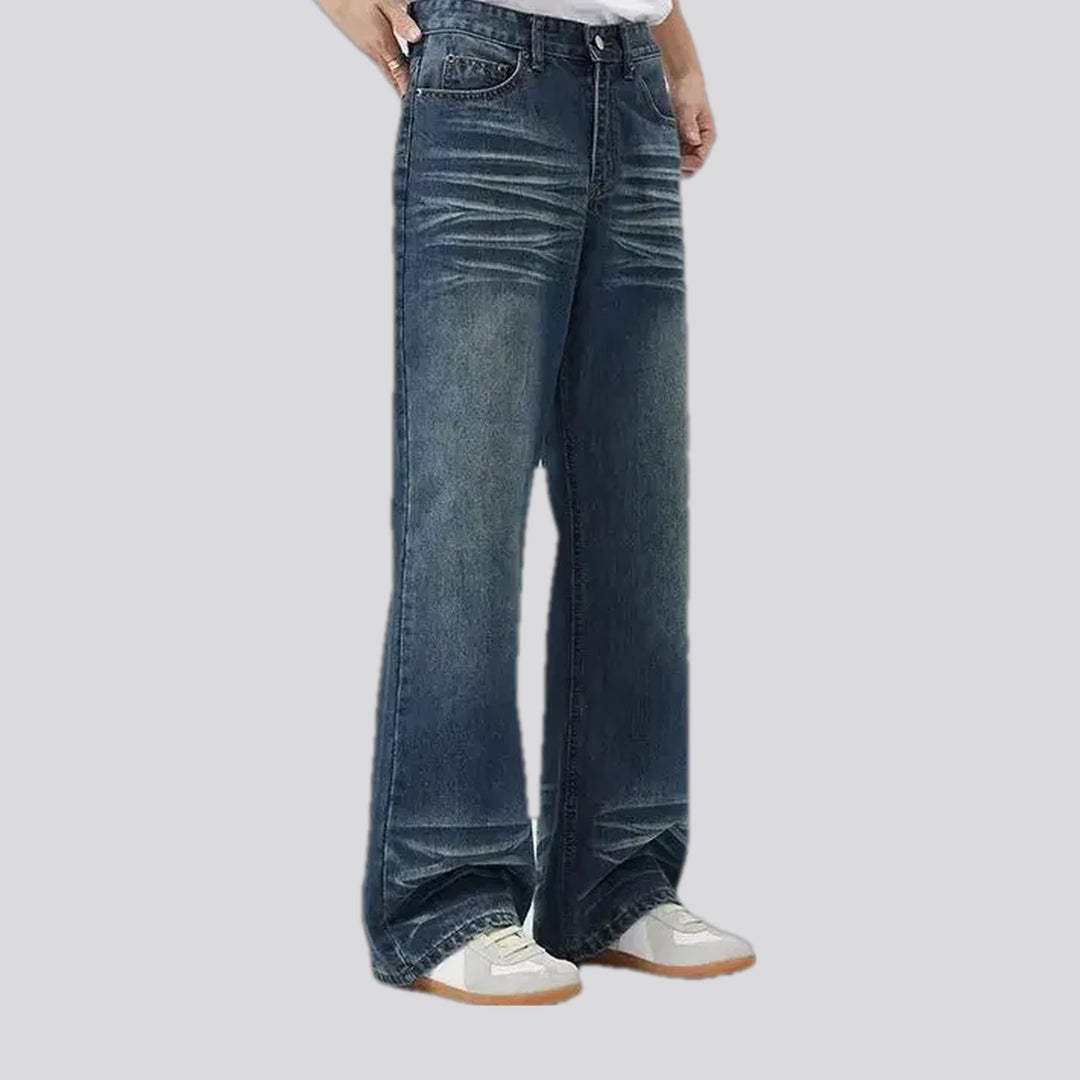 Stylish mid rise faded jeans for men