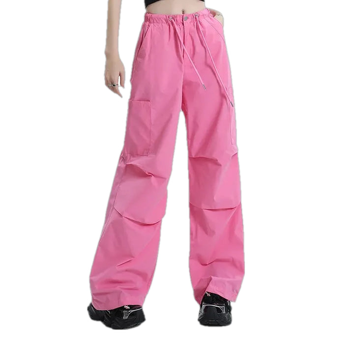 High Waist Stylish Women's Denim Joggers - Pink