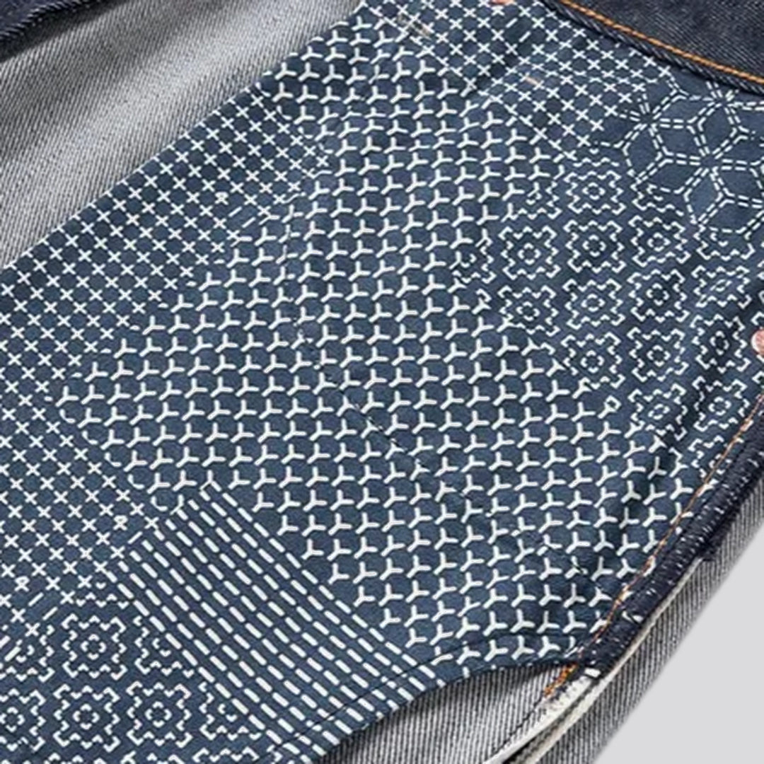 Dark midweight casual tapered men's jeans