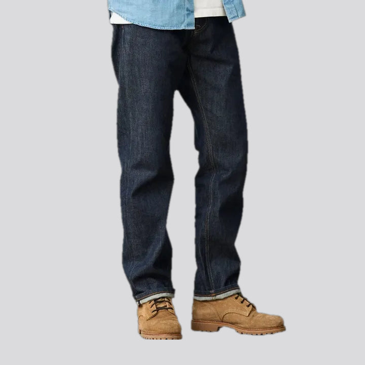 Dark midweight casual tapered men's jeans