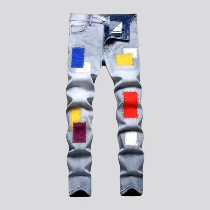 Vintage Patchwork Skinny Men's Jeans | Jeans4you.shop